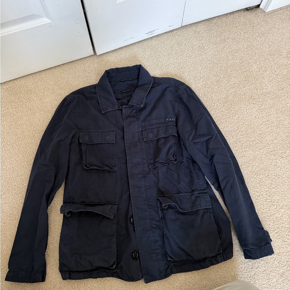 John Varvatos Blue Military Jacket